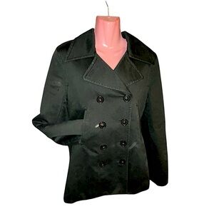 Lucky Brand Vintage Inspired Olive Green 100% Cotton Double Breasted Coat Sz L